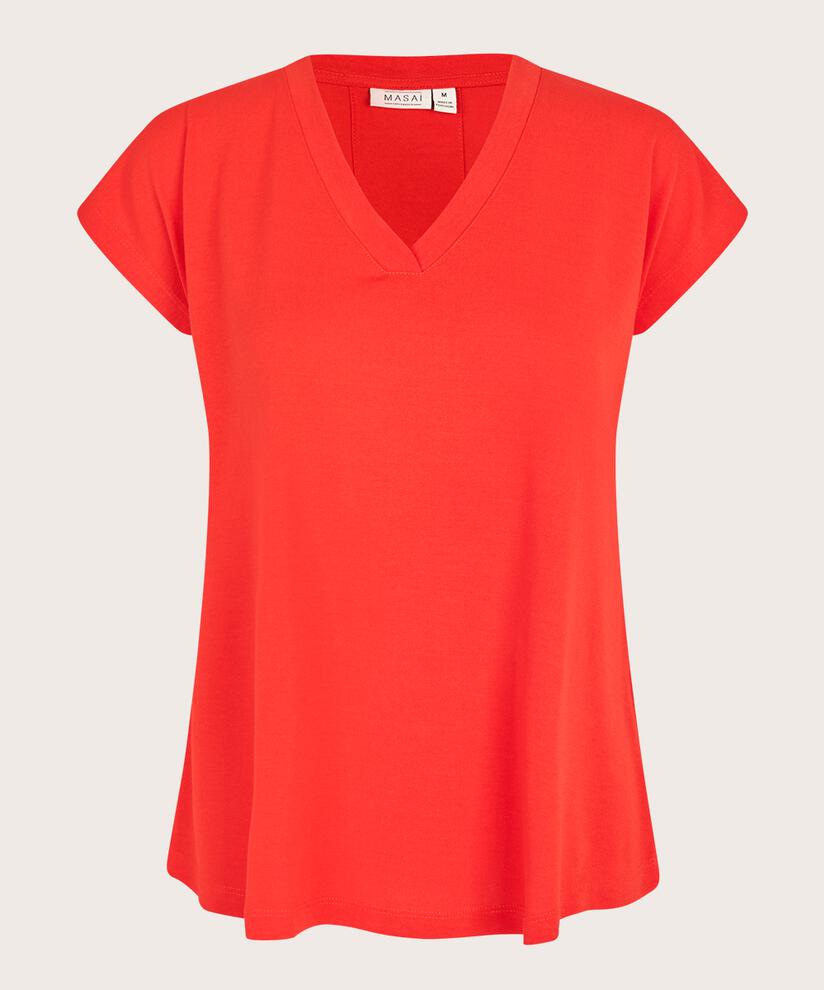 T-shirt En Jersey Col V, Poinciana