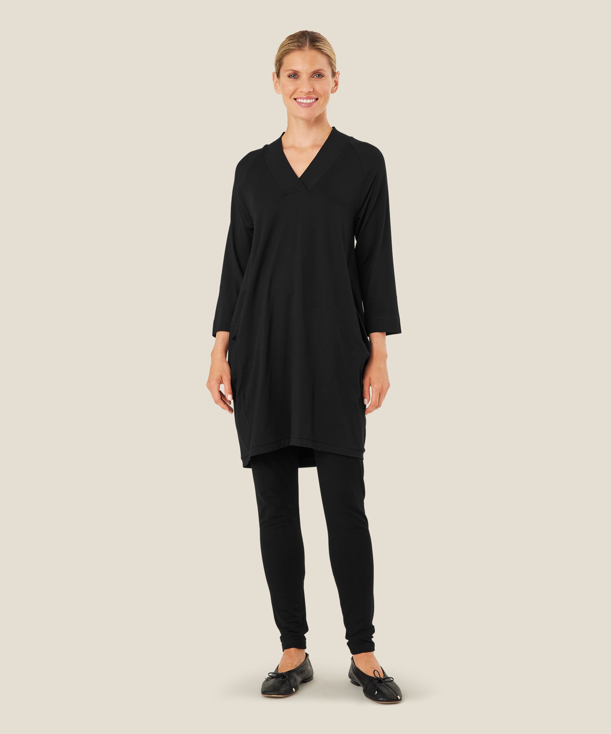 Legging Long En Jersey Doux, Black