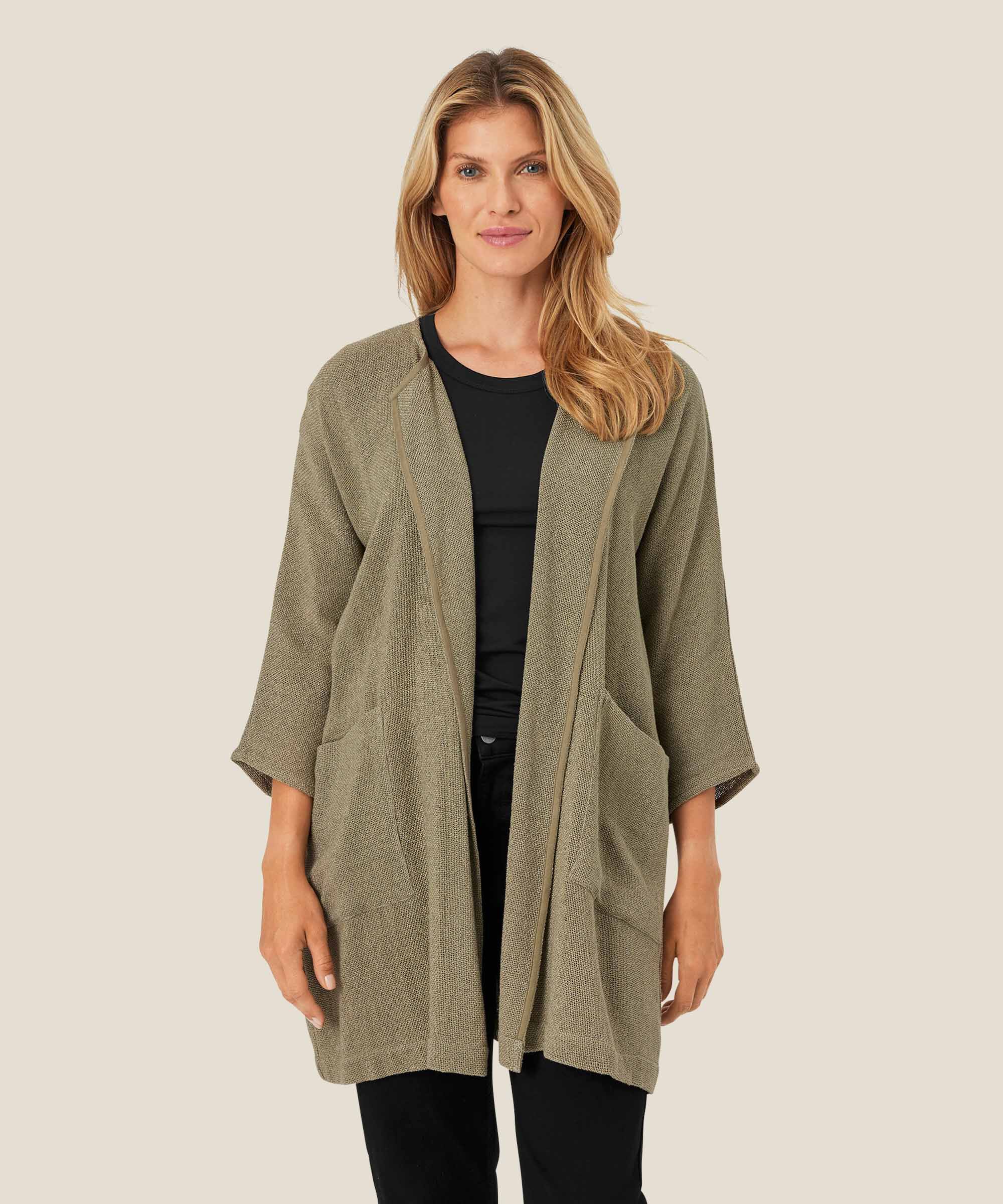 Veste Longue En Bouclé, Vetiver