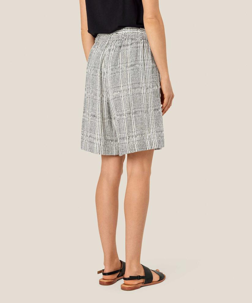 Short en coton mélangé à carreaux avec taille élastique, Fog