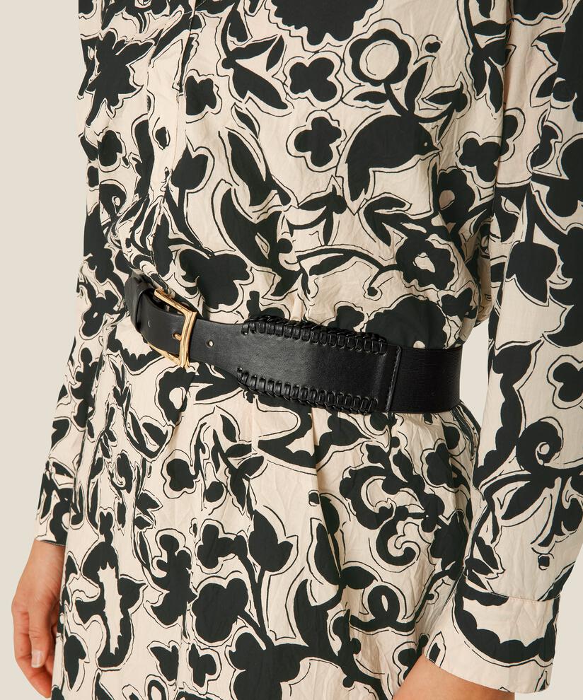 ceinture élastique avec boucle dorée, Black