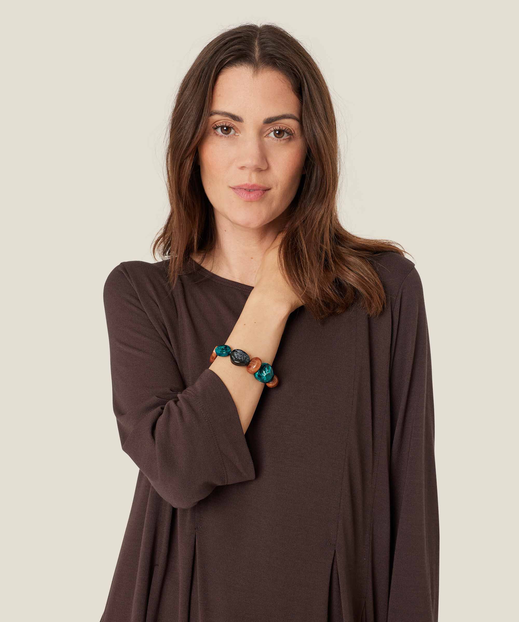 bracelet avec perles colorées, Teal