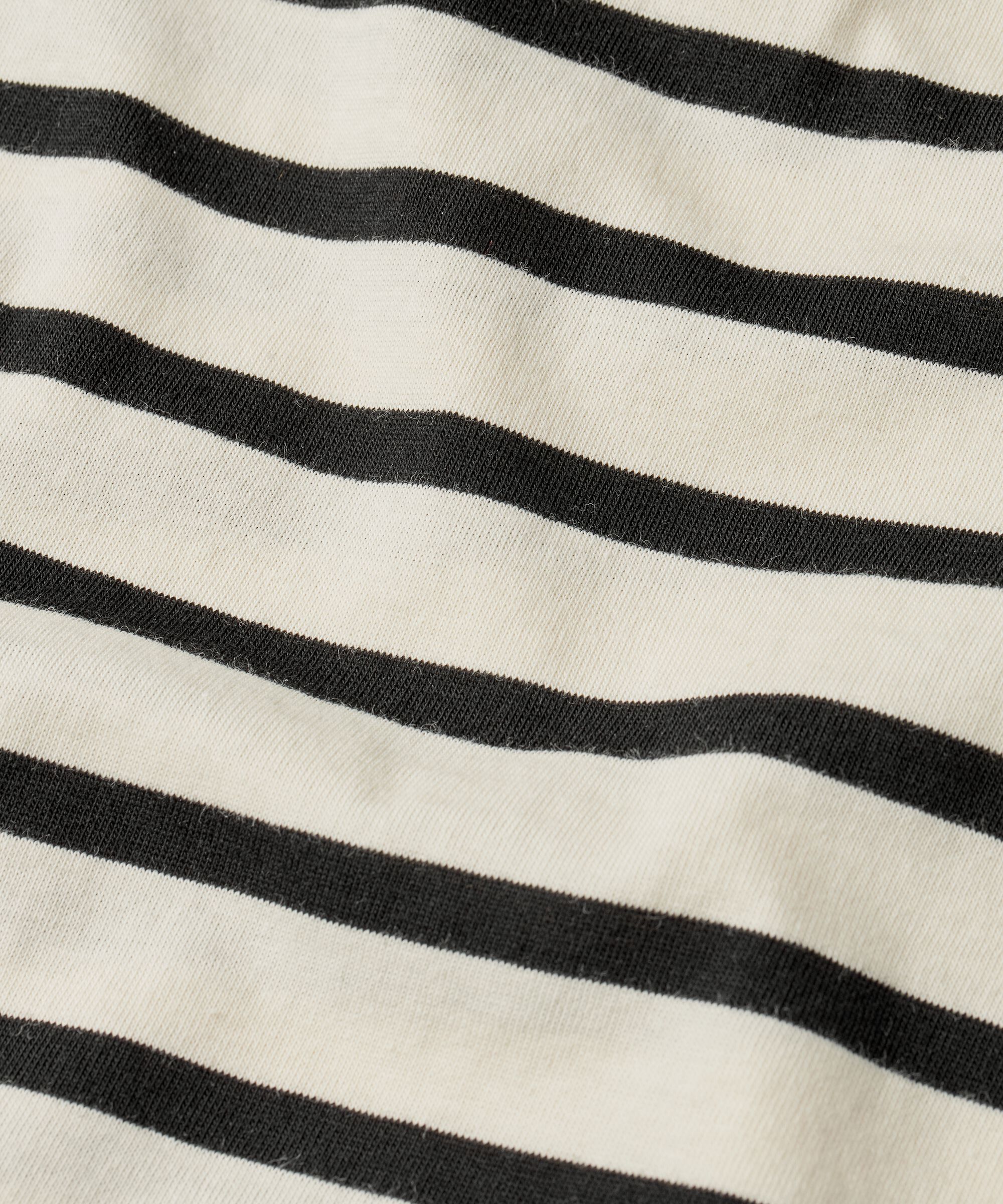 t-shirt rayé à col rond, Black