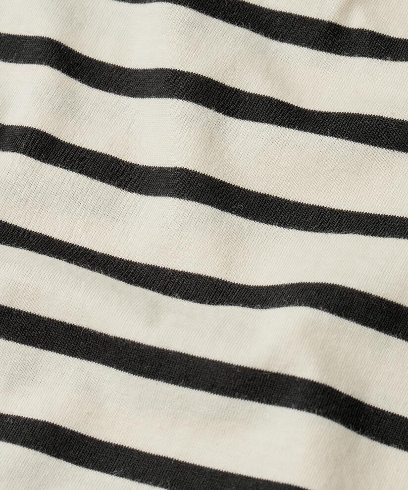 t-shirt rayé à col rond, Black