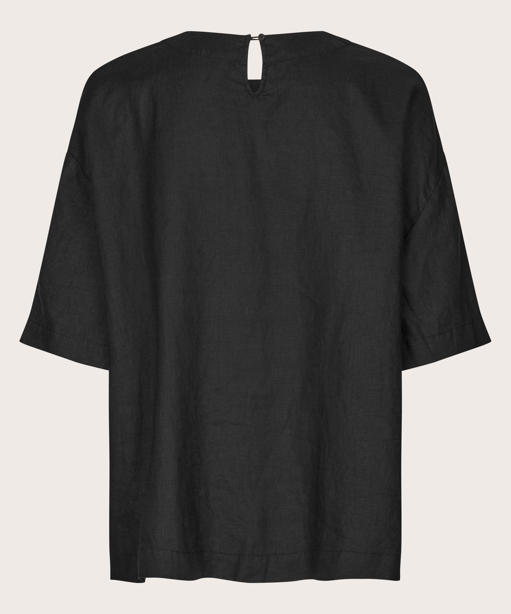 blouse en viscose à manches 1/2, Black