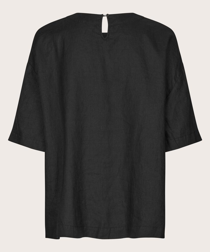 blouse en viscose à manches 1/2, Black