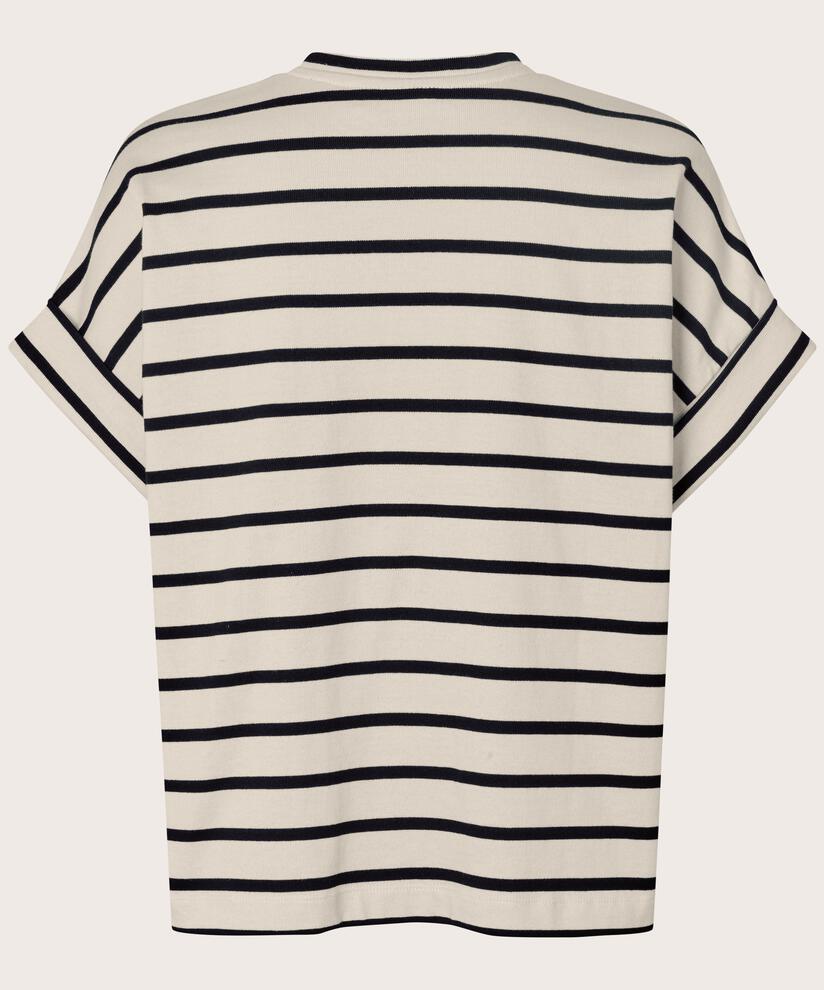 t-shirt en jersey rayé à col rond, Whitecap