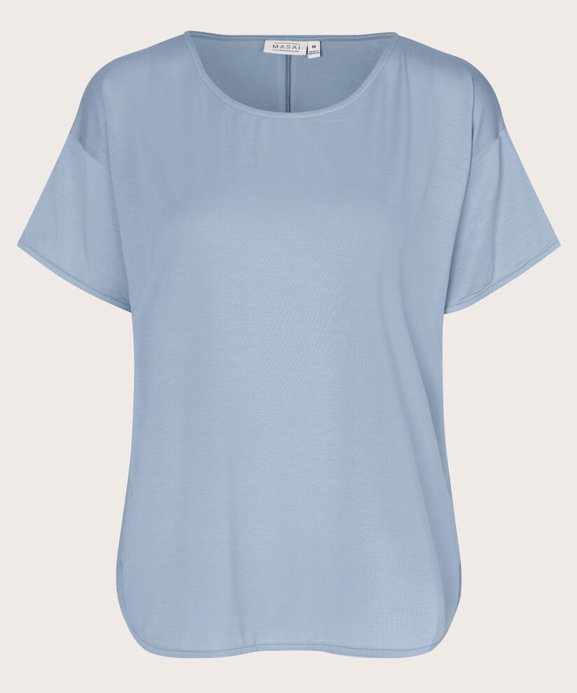t-shirt fin en lyocell, Blue Fog