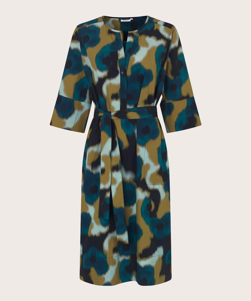 robe en coton imprimé avec patte de boutonnage et poches fendues, Celestial