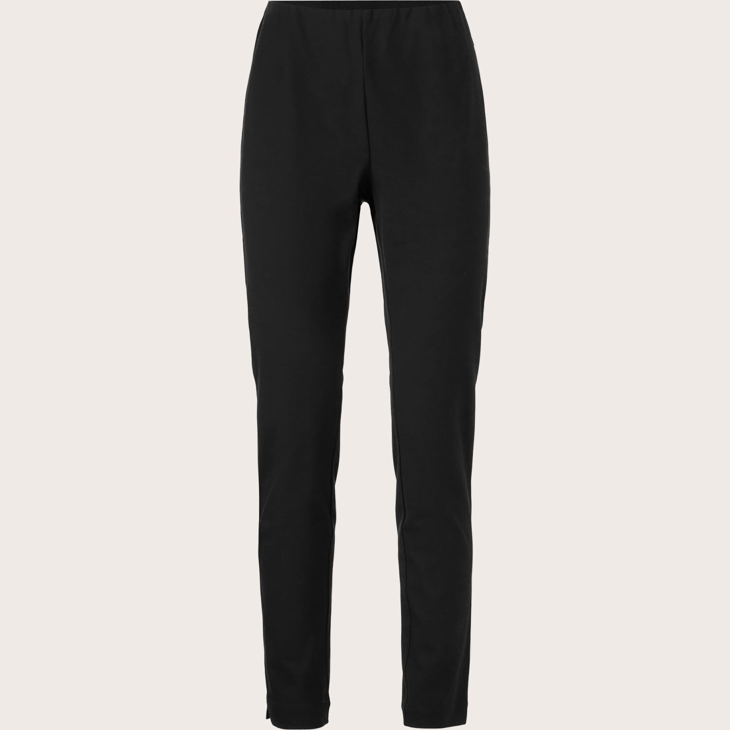 pantalon pr&egrave;s du corps en coton stretch et taille &eacute;lastique, Black