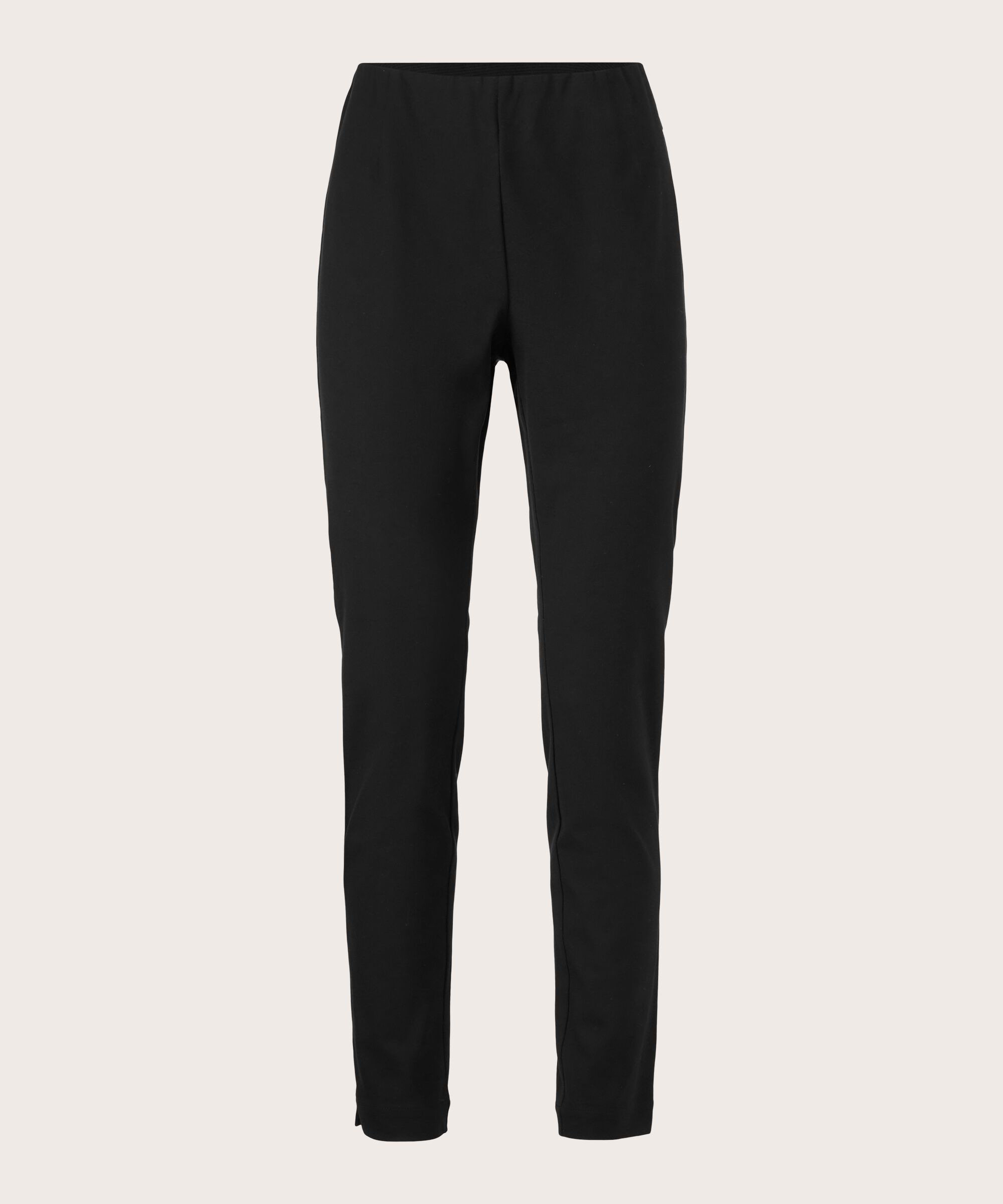pantalon près du corps en coton stretch et taille élastique, Black