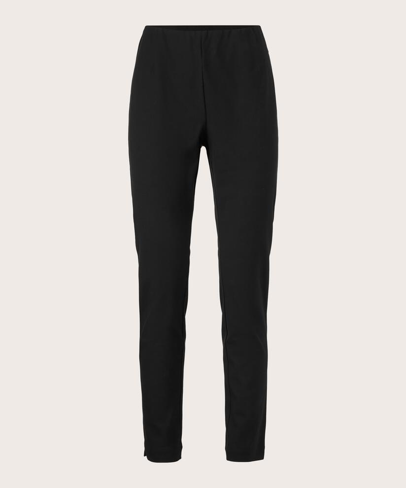 pantalon près du corps en coton stretch et taille élastique, Black