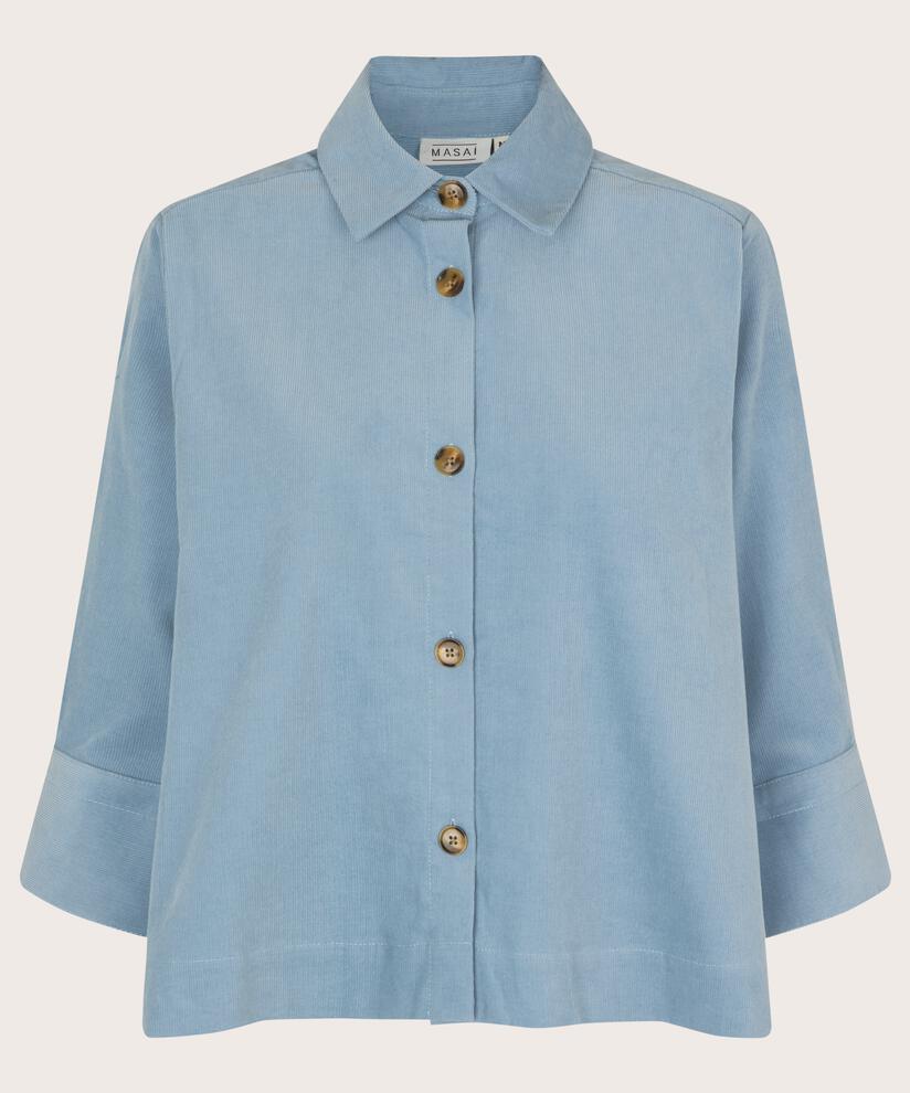 chemise en velours à manches 3/4, Ashley Blue