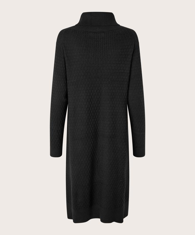 robe en maille avec col roulé et fentes latérales, Black