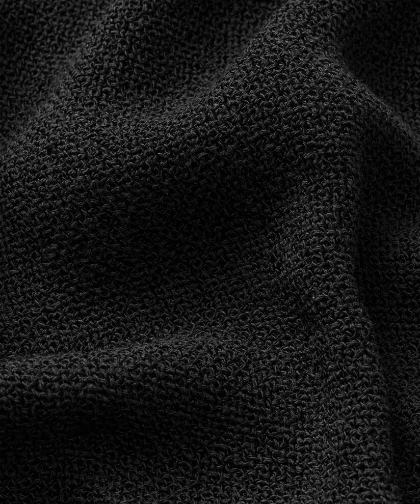 blouse bouclée à manches 3/4, Black