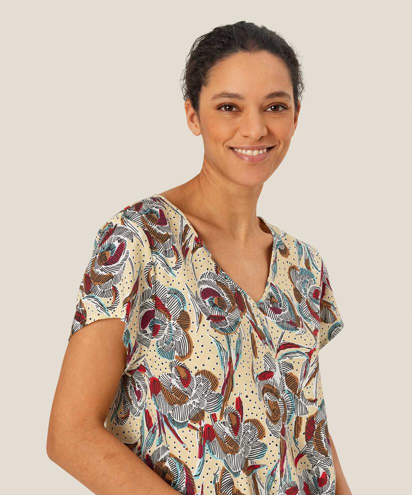 Top En Viscose Imprimé À Col V, Soybean