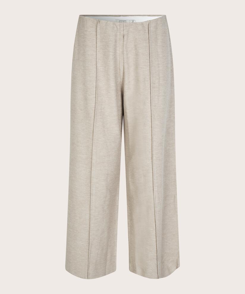 pantalon en jersey avec taille élastique, Beige melange