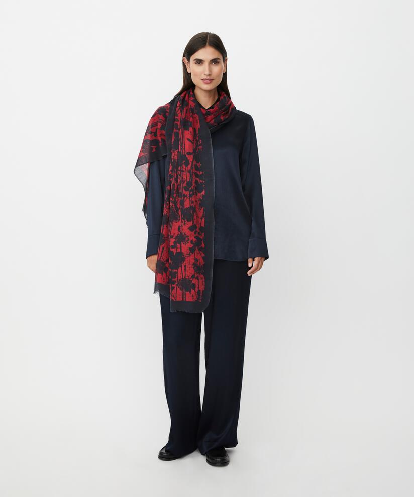 écharpe en laine mélangée à motifs, Scarlet Sage