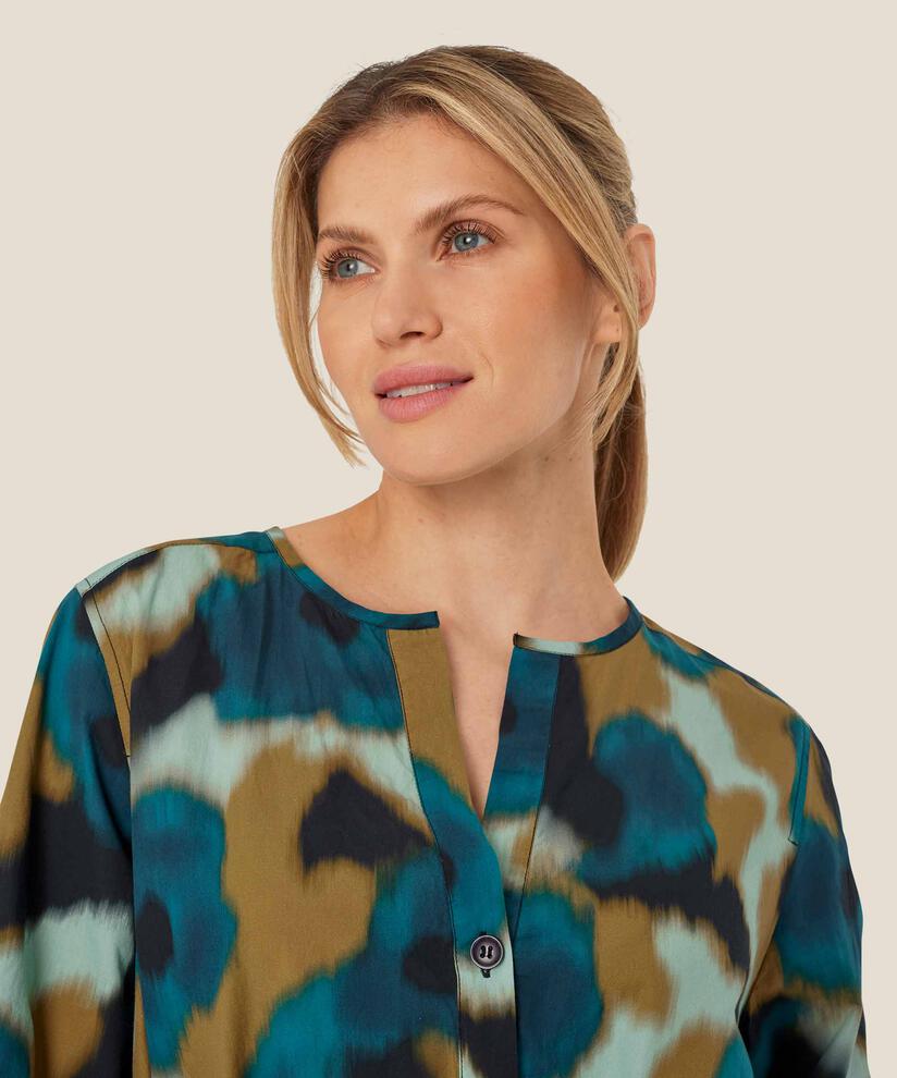 robe en coton imprimé avec patte de boutonnage et poches fendues, Celestial