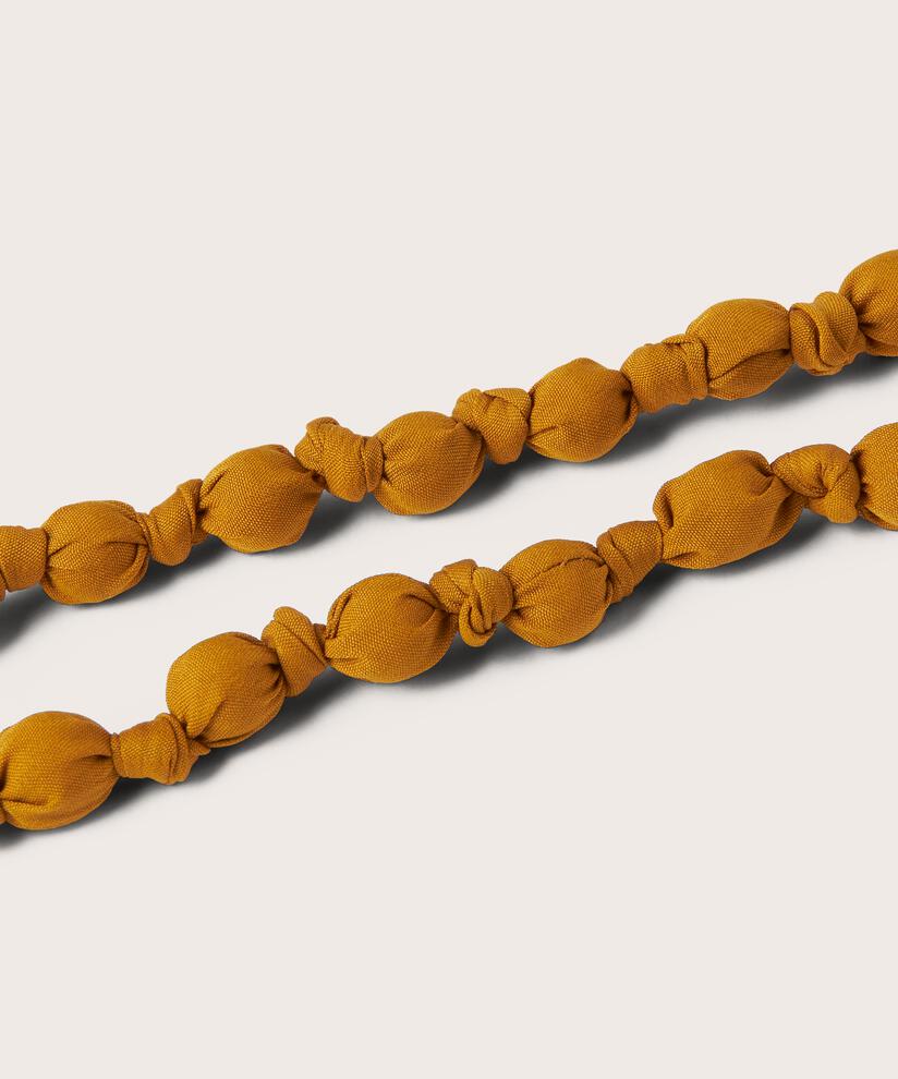 collier avec perles recouvertes de tissu, Cashew