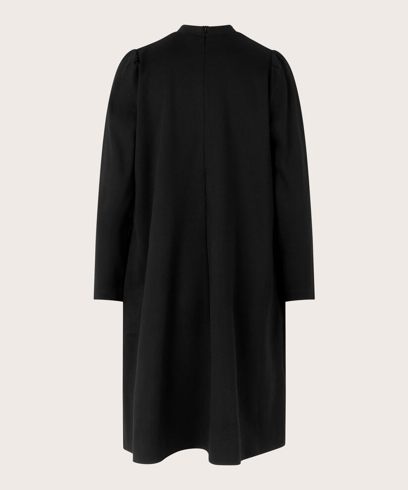 robe en jersey avec effet portefeuille et drapé, Black