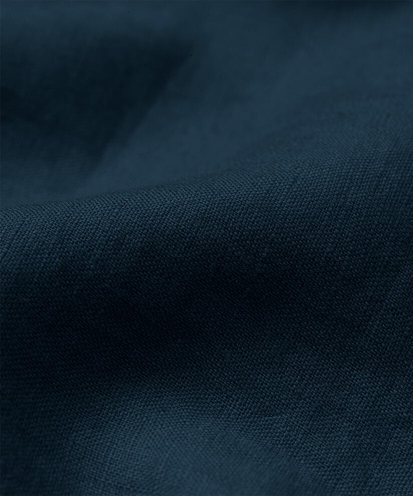 robe en lin avec col en V et poches fendues, Navy