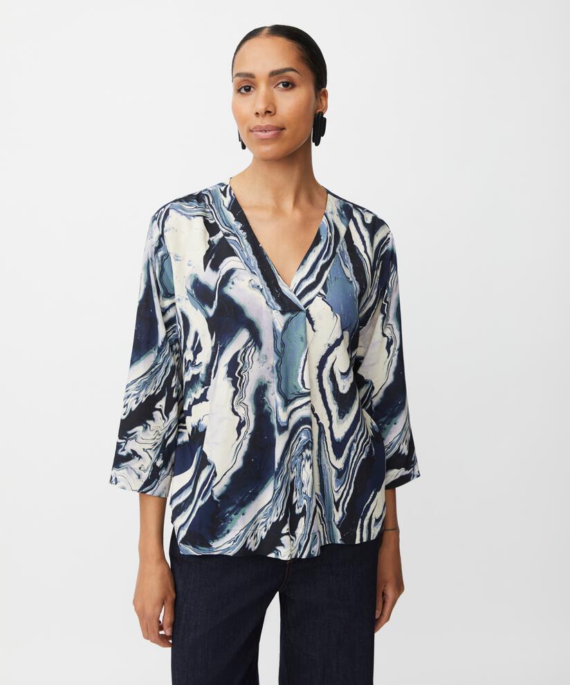 Blouse En Viscose À Col V, Wisteria