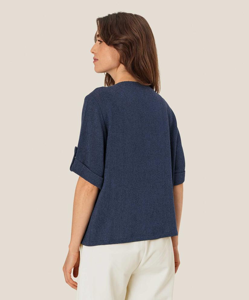 veste en boucle avec zip asymétrique, Mood Indigo
