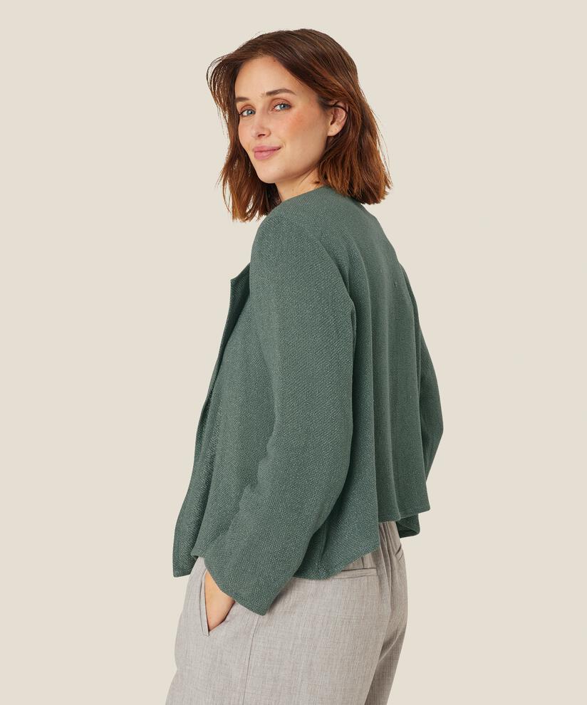 Veste Courte En Bouclé, Balsam Green