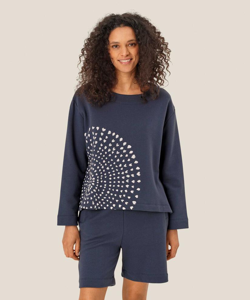 Sweat-shirt avec imprimé peint à la main, Mood Indigo