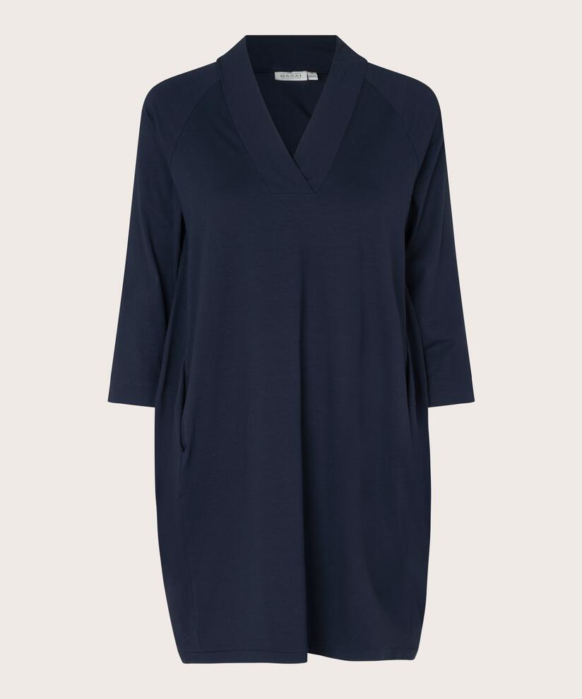 Tunique En Jersey À Manches 3/4, Navy
