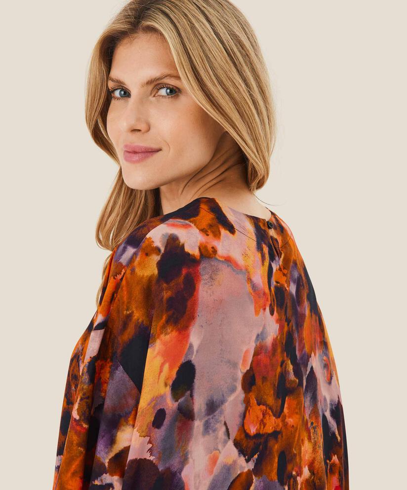 ROBE EN VISCOSE COL ROND, Spicy Orange