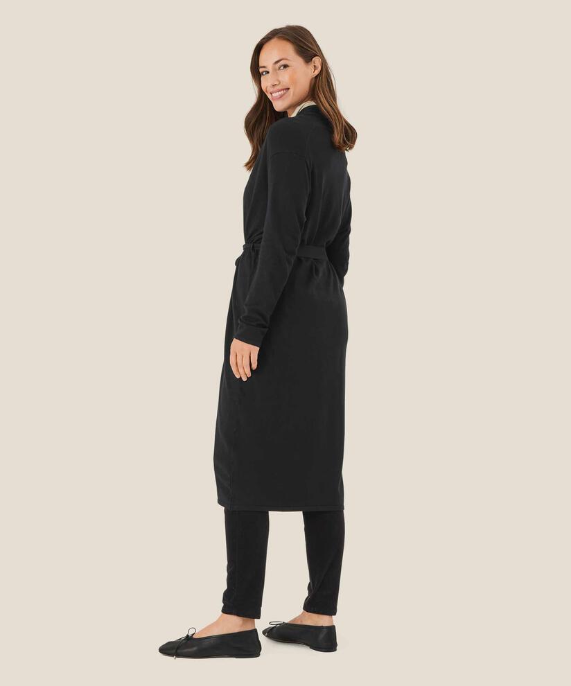 long cardigan avec ceinture, Black
