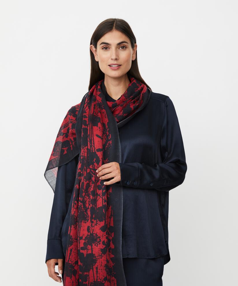 écharpe en laine mélangée à motifs, Scarlet Sage
