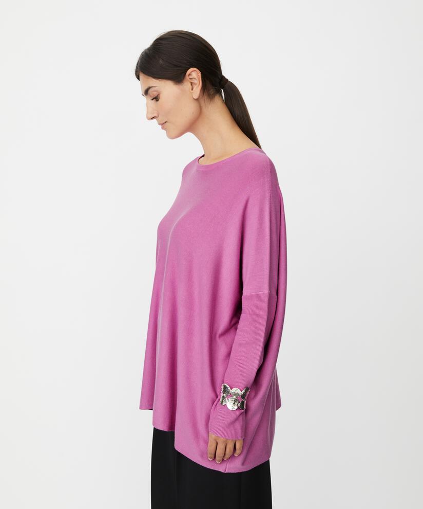 Pull Oversize À Manches Étroites, Opera Mauve