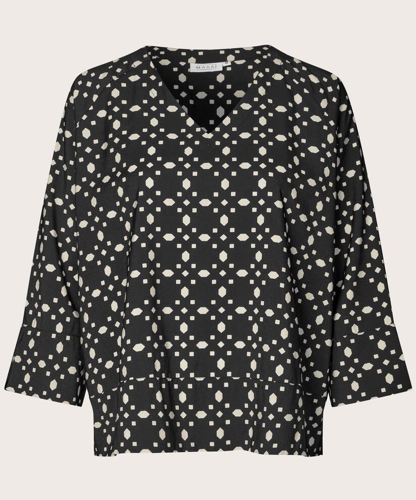 Blouse En Viscose À Col V, Black