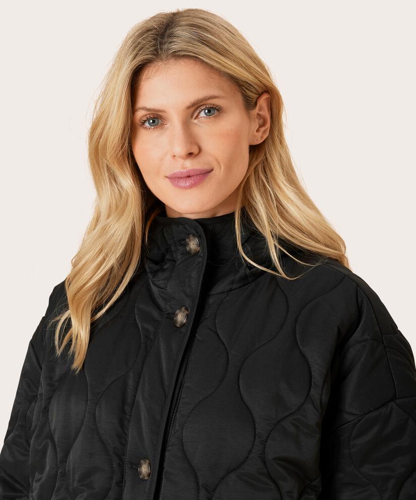 manteau matelassé à capuche, Black