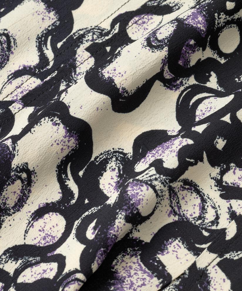 robe imprimée avec poches fendues et liens, Meadow Violet