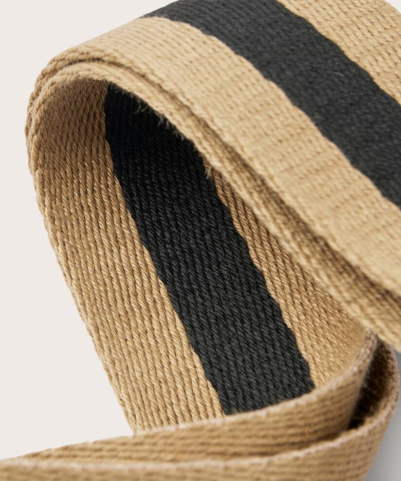 Ceinture en tissu rayé avec fermeture à boucle, Safari