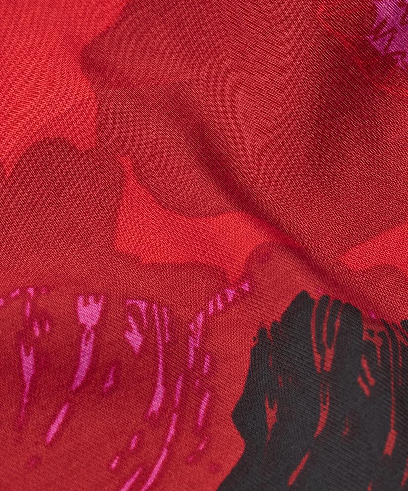 robe en viscose imprimée à col rond, Haute Red