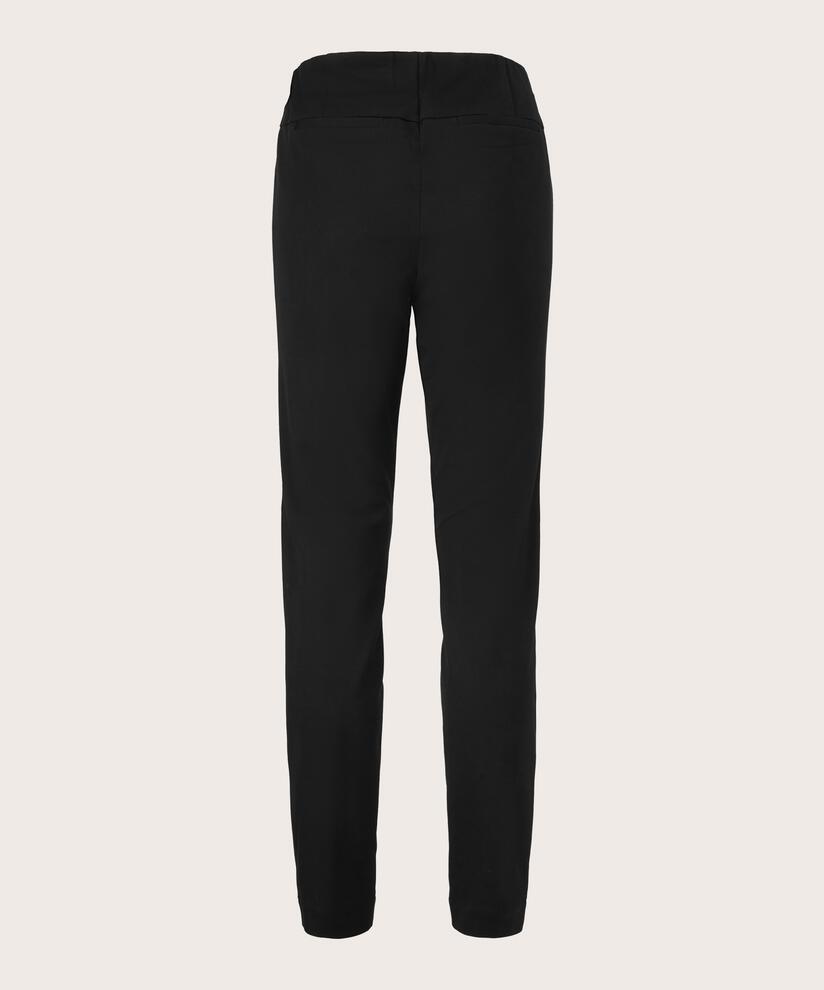 pantalon près du corps en coton stretch et taille élastique, Black