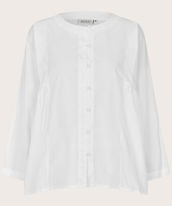 chemise en coton avec plis sur les côtés, White