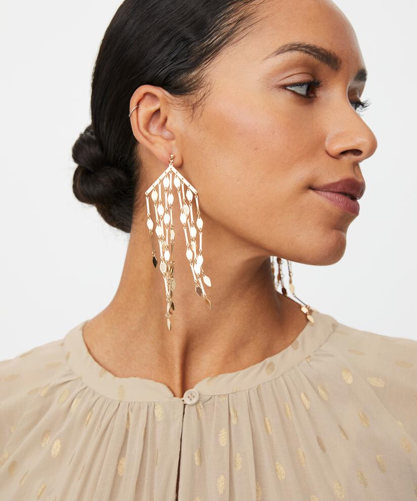 boucles d'oreilles sculpturales plaquées or, Gold