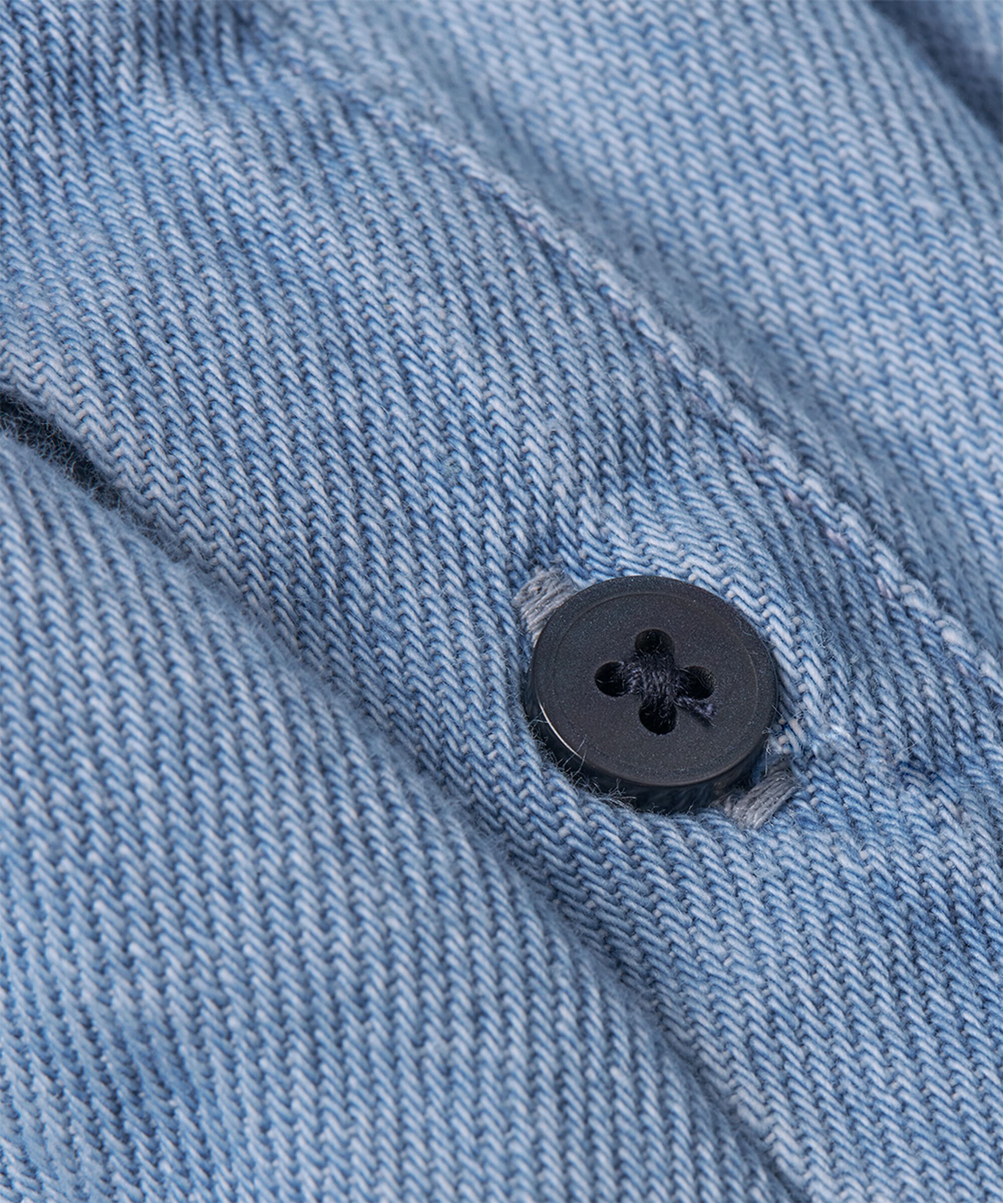 robe en jean boutonnée à manches longues, Light Denim