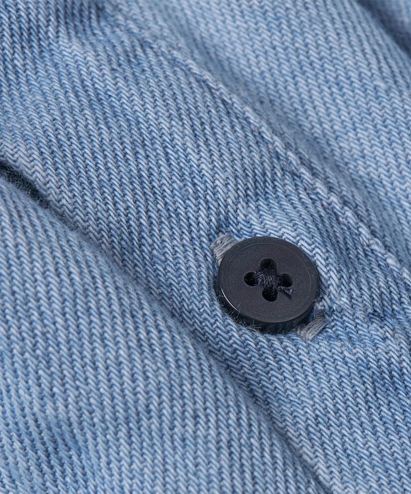 robe en jean boutonnée à manches longues, Light Denim