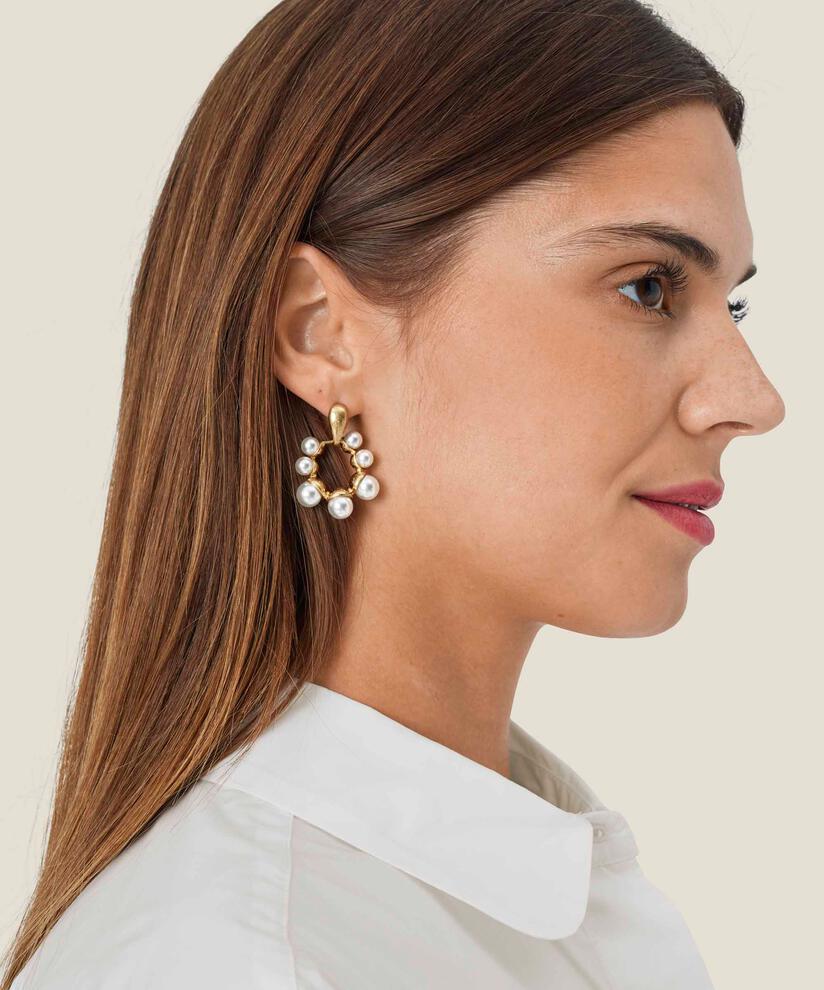 boucles d'oreilles en or avec perles, Whitecap