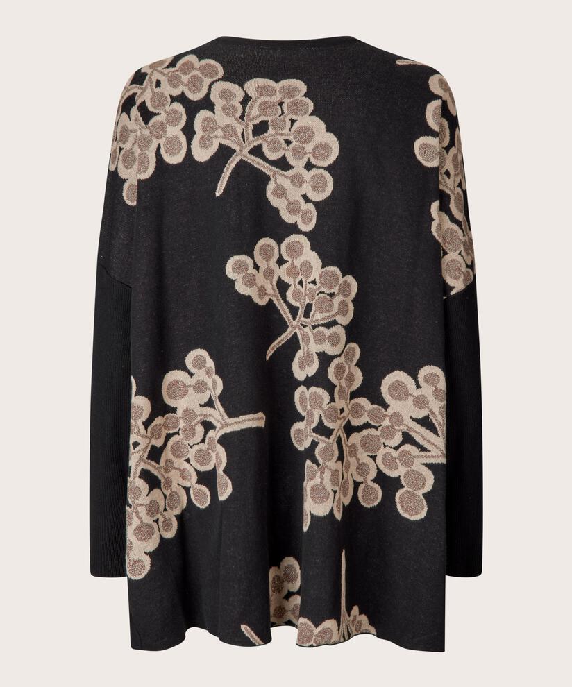 pull en coton à motif floral, Black