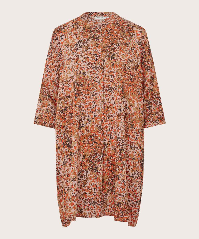 Robe Chemise À Motif En Viscose, Misty Rose