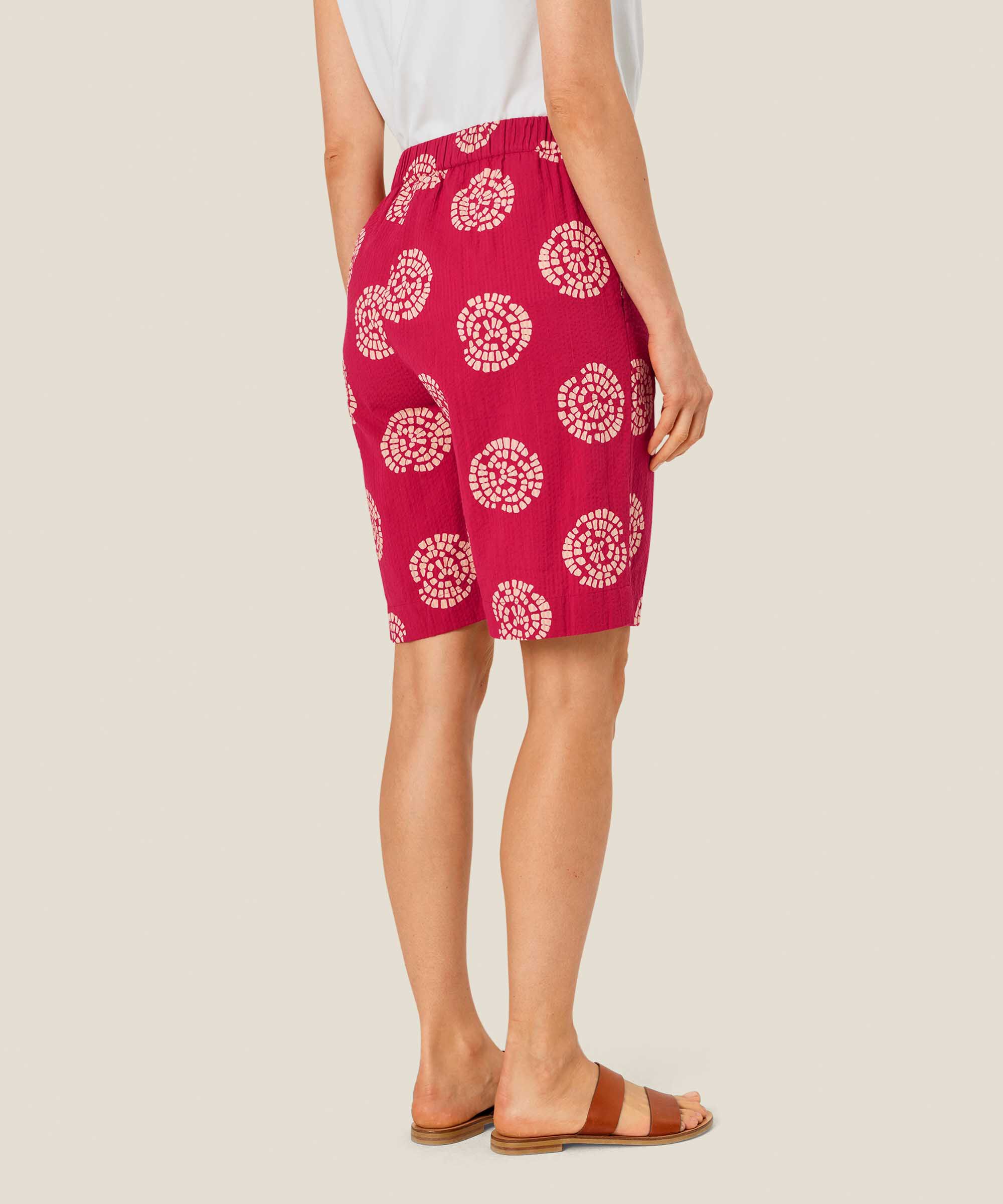 short en coton imprimé avec taille élastique, Persian Red