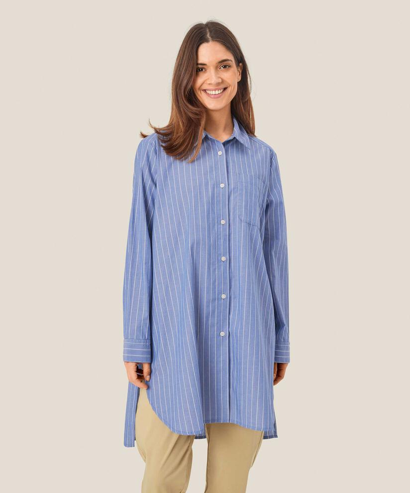 chemise en coton rayé avec dos plus long, Sargasso Sea